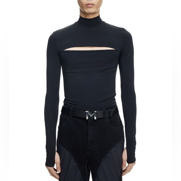 Mugler Other - MUGLER x H&M Super-fitted Elegant Black Cut-Out Jersey Shirt Men’s Size 3XL